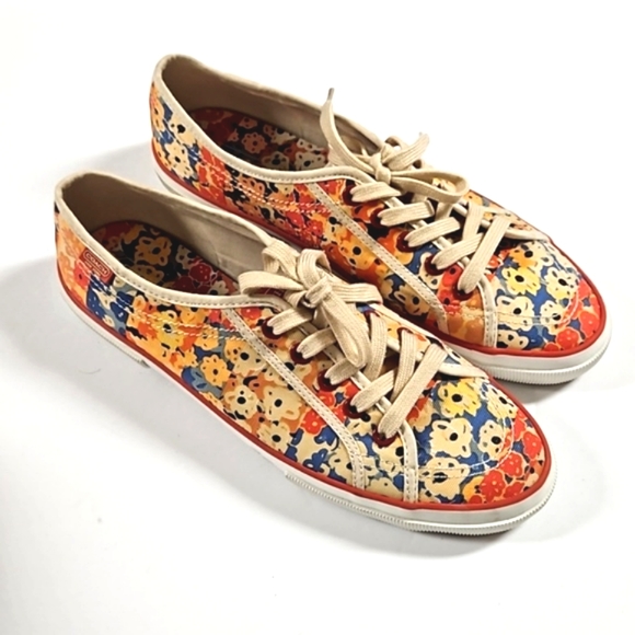 COPY - Coach Kalyn floral canvas lace-up low top sneakers women's size 10B - Picture 1 of 11
